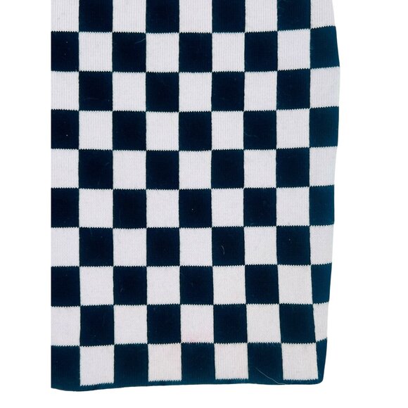 Checkered Black & White Buckle Front Crop Top & Mini Skirt Rave EDM 2 Piece Set - Picture 4 of 16